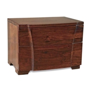 Cavallini Two Drawer Nightstand-Rich Pecan