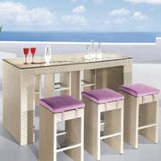 ESF Gold Patio Bar Set-Bar Counter and 6 Bar Chairs