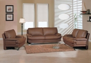 Modern Brown Bounded Leather Living Room Furniture