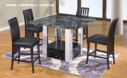 7040BT 5Pcs Black Silver Bar Table Set