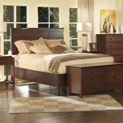 4 piece Enchantment Panel Bed-Natural Walnut