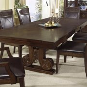 Villa Madrid Pedestal Dining Table-Dark Walnut