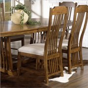 Craftsman Mission Fabric Dining Side Chair in Blonde Finish