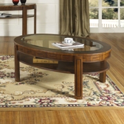 Fashion Trend Oval Cocktail Coffee Table-Medium Brown