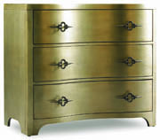 Sanctuary Three Drawer Shaped Front Chest in Gold