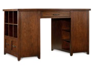 Wendover Utility Desk-One Drawer Pedestal and One Bookcase Pedestal