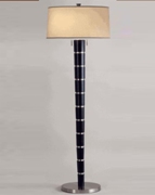 2 Light Konico Floor Lamp-Dark Brown Wood