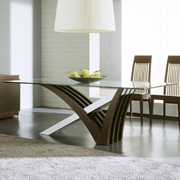 Interni Mirage Dining Table with Clear Glass Top