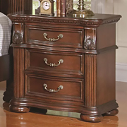 DuBarry Three-Drawer Traditional Nightstand